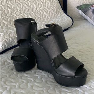 Black Wedge Heels